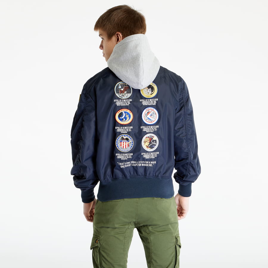 Bomber bunda Alpha Industries MA-1 Zip Hood Apollo Bomber Jacket Navy | 136106-07, 1