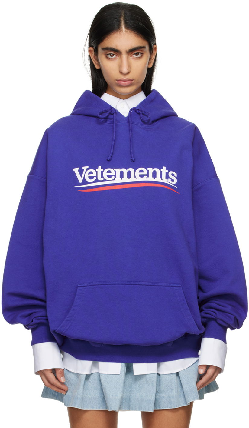 Mikina VETEMENTS Campaign Hoodie Modrá | UE64HD440N, 0