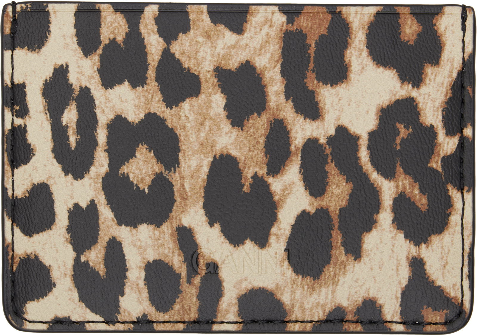 GANNI Bou Leopard Print Card Holder