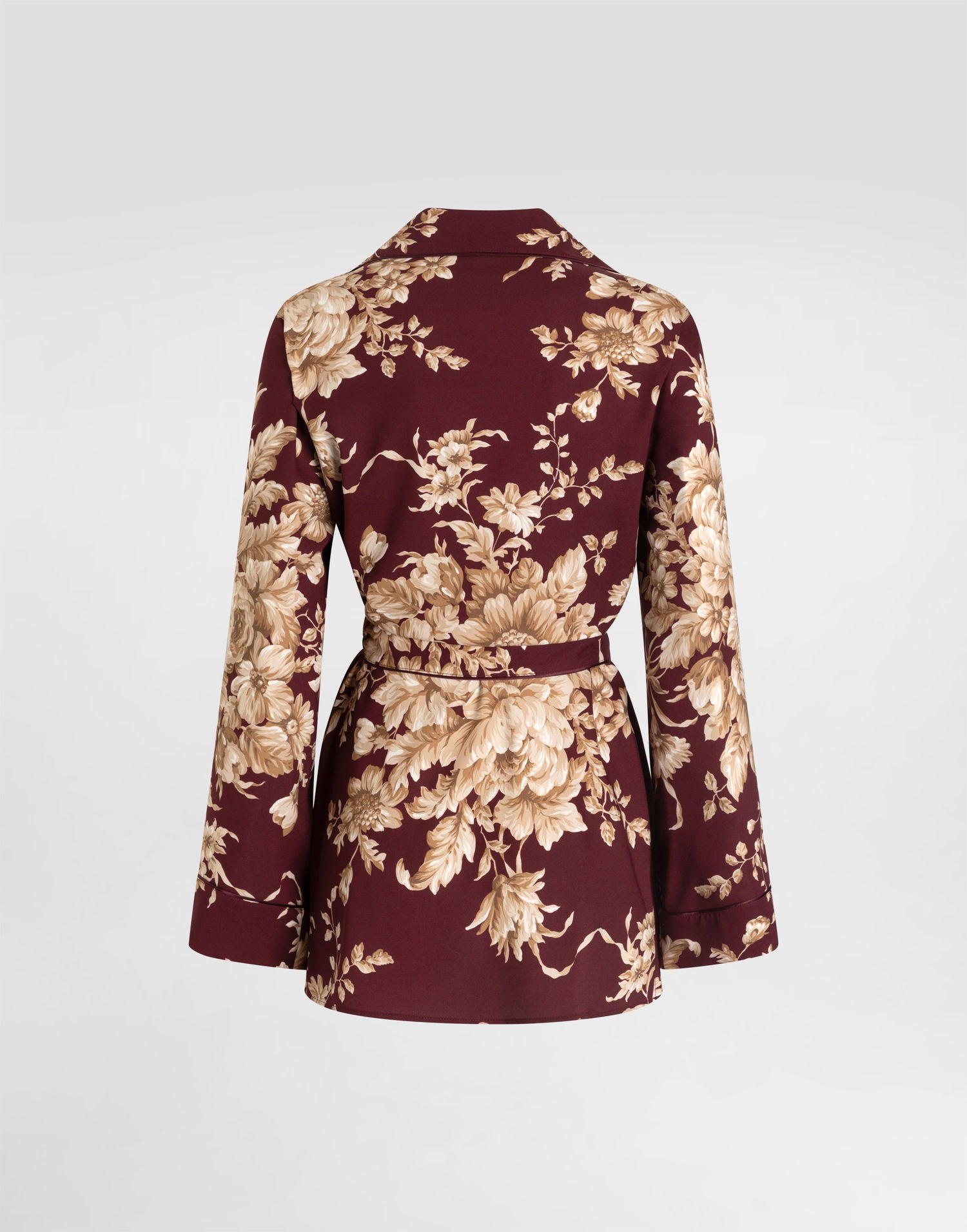 Košeľa Dolce & Gabbana Rose-print Charmeuse Belted Vanity Shirt Rôznofarebný | F5Q03TFSA7YHR4OX, 1