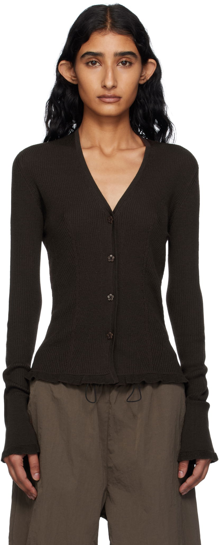Sveter Cecilie Bahnsen Cecilie Bahnsen Bessie Knit Cardigan Hnedá | 2.25KNI52004 BESSIE CARDIGAN