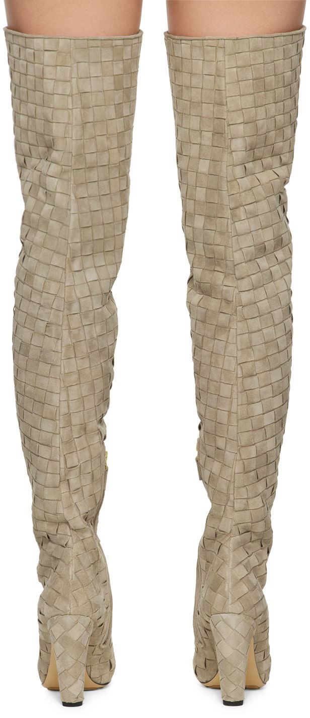 Oblečenie Bottega Veneta Bottega Veneta Canalazzo Suede Over-The-Knee Boots Béžová | 796555 V4JC0, 1