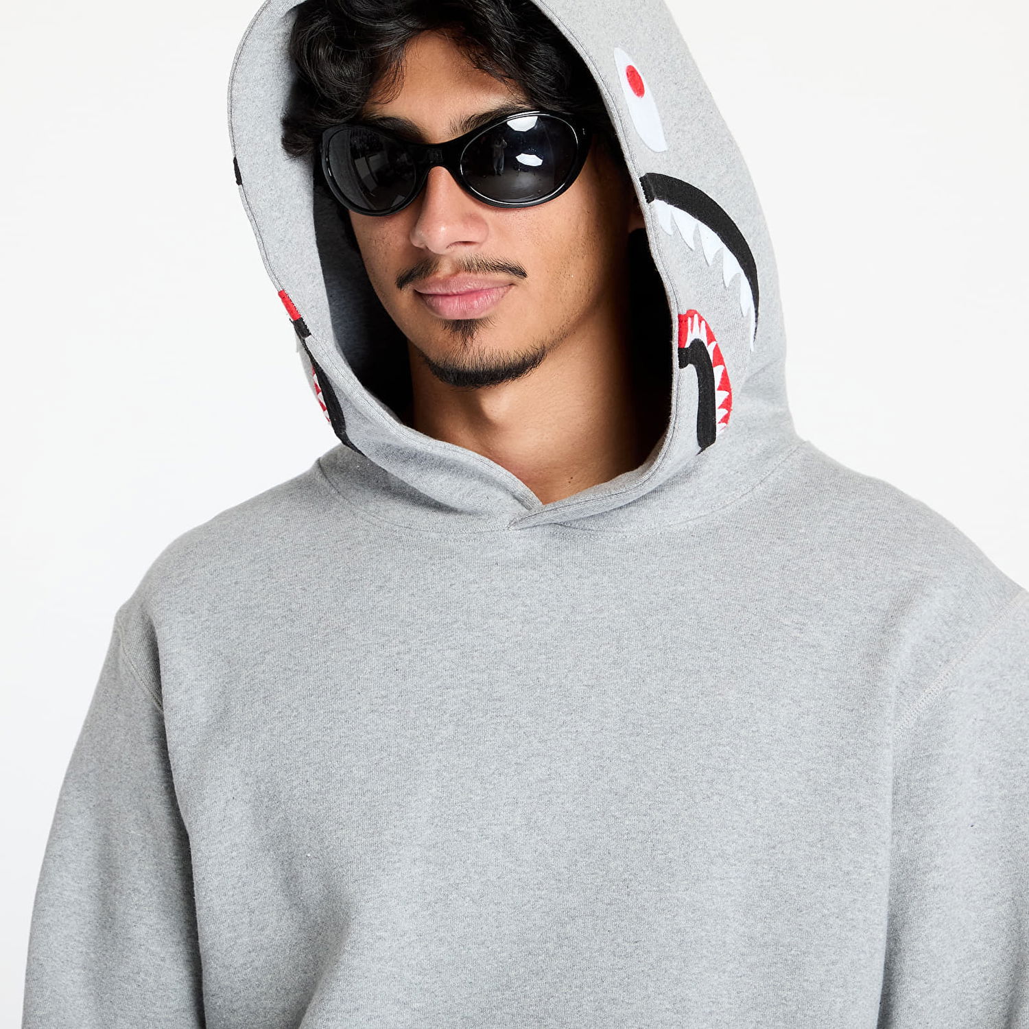 Mikina BAPE Shark Pullover Hoodie Gray Šedá | 001PPK801013M GRA, 1