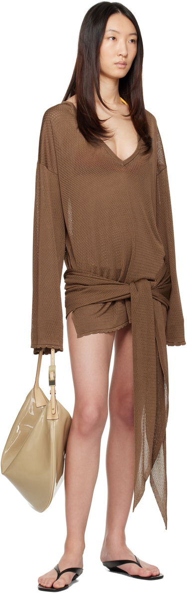 Šaty The Attico The Attico Mini Cover-Up Dress Hnedá | 250WCA00418 VVV092AA, 3