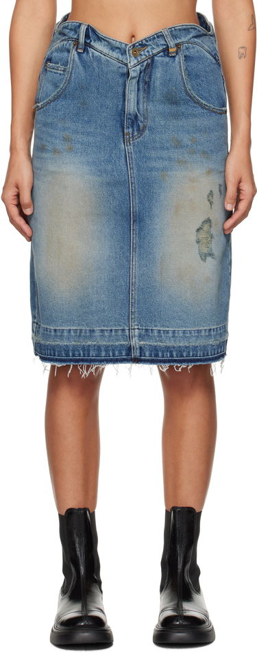 Sukňa We11done We11done Heart Denim Midi Skirt Modrá | WD-DS3-24-333-W-BL, 0