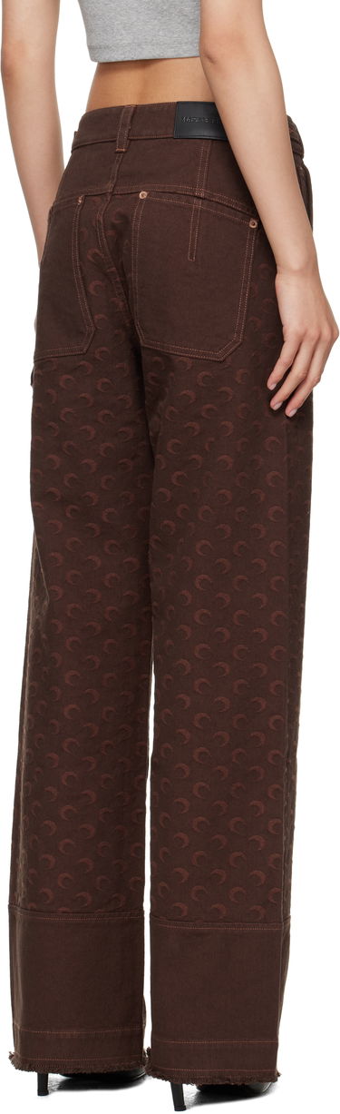 Cargo nohavice Marine Serre Marine Serre Moon Jacquard Twill Workwear Cargo Pants Hnedá | WPA141B CWOV0063, 2