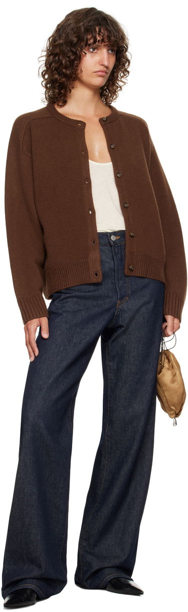 Sveter Loulou de Saison Loulou de Saison Aidar Cashmere Blend Cardigan Hnedá | AIDAR LDS, 3