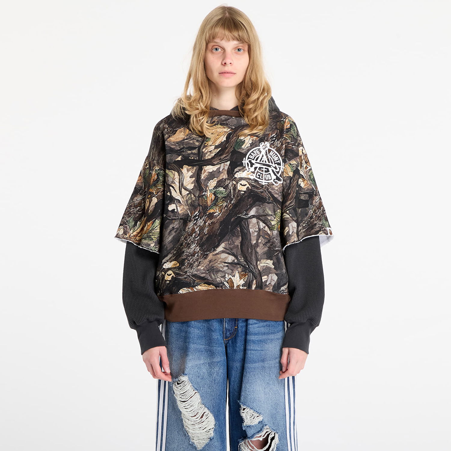 Mikina BAPE Tree Edge Camo Layered Pullover Hoodie XXL Rôznofarebný | 001PPL801003MBRW, 1