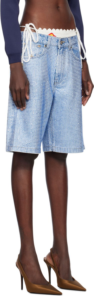 Šortky Casablanca Casablanca Crystal Embellished Denim Shorts Modrá | WS25-TR-280-01, 1