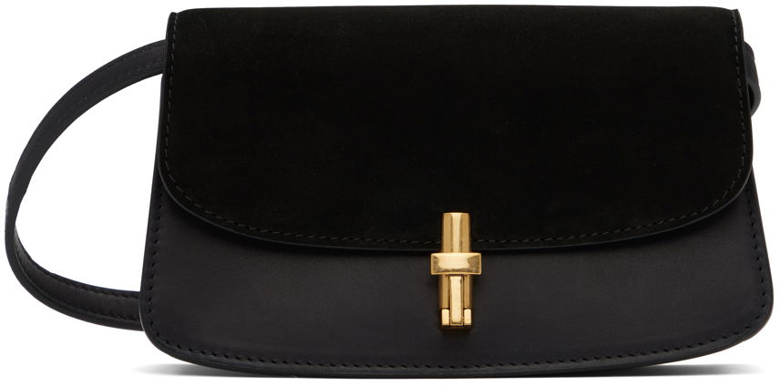 Ľadvinka The Row Black Leather & Suede Crossbody Bag Čierna | W1569-L57L87, 0