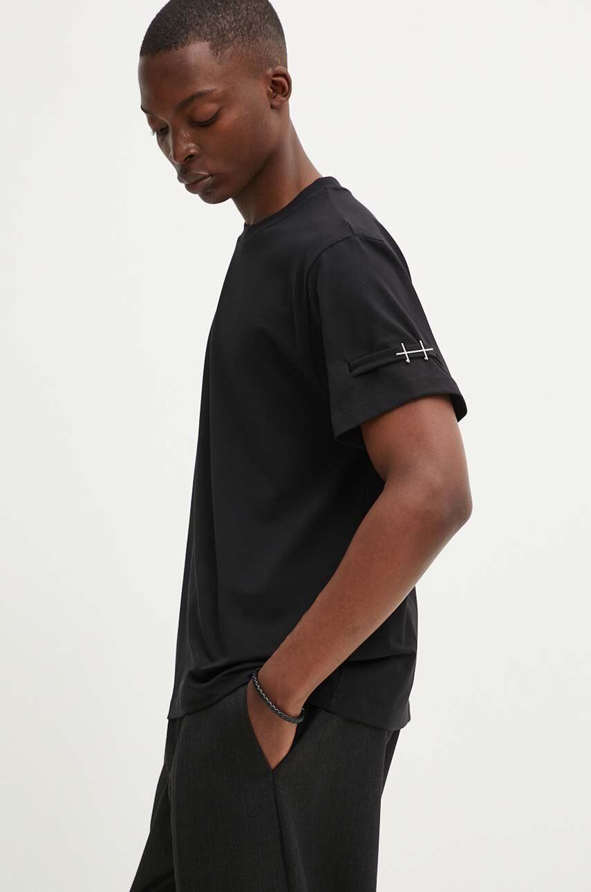 Tričko HELIOT EMIL Black Buckle Detail T-Shirt Čierna | PREAW24.M.09.119, 1
