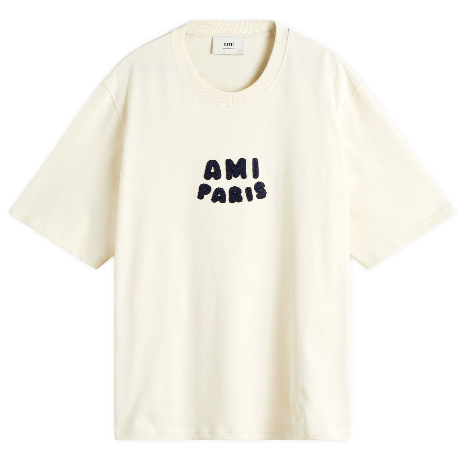 Tričko AMI AMI Paris Jersey T-Shirt, Size Large Béžová | UTS075-726-136, 1