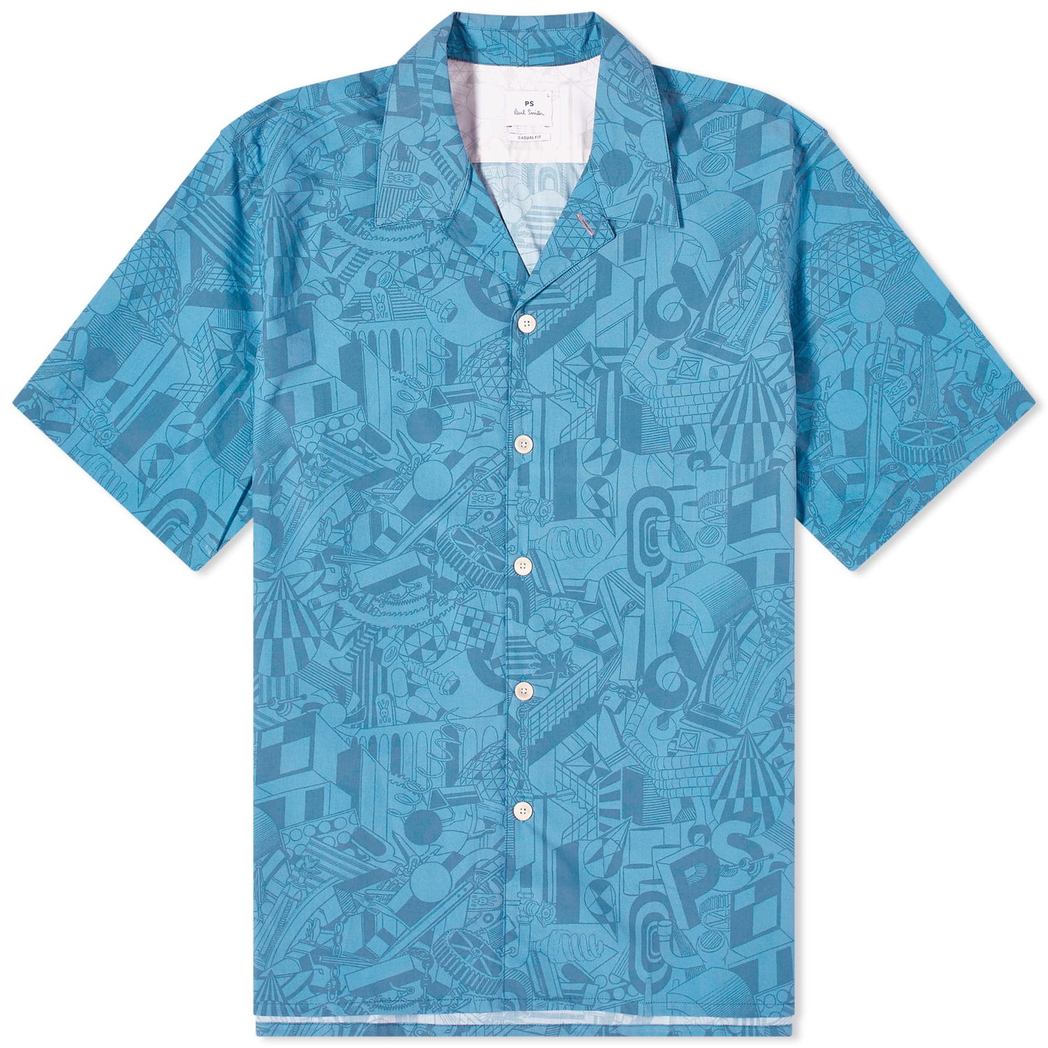 Košeľa Paul Smith Paul Smith Men's Jack's World Vacation Shirt Modrá | M2R-695U-M21966-46, 0