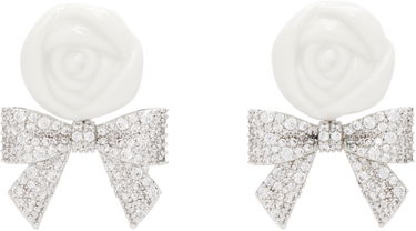Náušnice SHUSHU/TONG SHUSHU/TONG YVMIN Edition Rose Pave Bowknot Earrings Biela | 25655WHT00DN2, 0