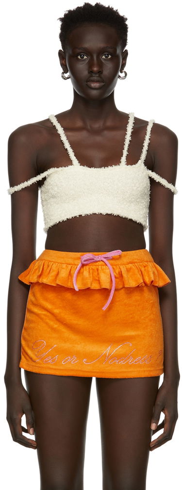 Tielko GUIZIO Guizio Bouclé Strap Tank Top Oranžová | DGS21K820, 0