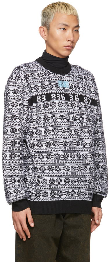 Sveter VETEMENTS Number Nordic Sweater Biela | VL12KN140B, 1