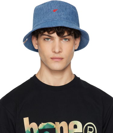 Tričko BAPE Embroidered Logo Denim Bucket Hat Čierna | 001HTK221001F, 0