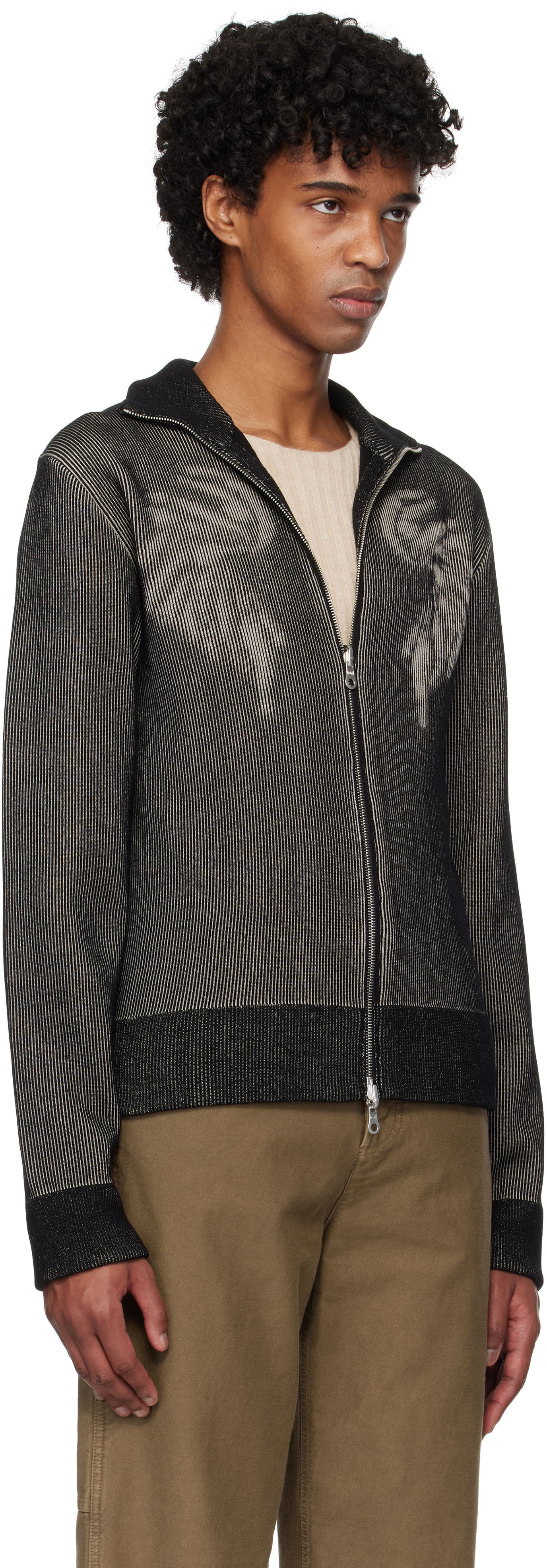 Sveter Dries Van Noten Dries Van Noten Zip-Up Knit Sweater Čierna | 251-021223-1711, 1