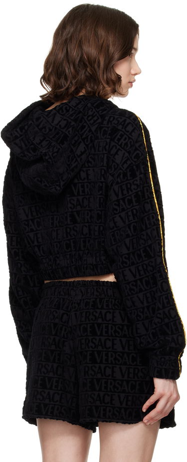 Mikina Versace Versace 'I Heart Baroque' Crop Velour Hoodie Čierna | 1020144_1A14584, 2