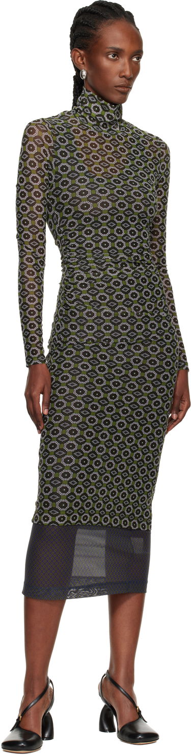 Šaty Dries Van Noten Dries Van Noten Geometric Pattern Transparent Mesh Turtleneck Midi Dress Rôznofarebný | 252-011124-2623, 3