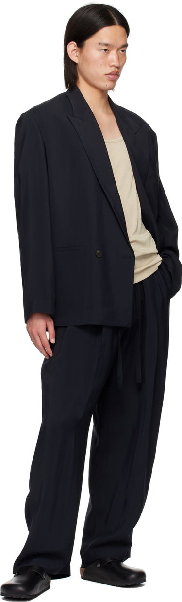 Nohavice Studio Nicholson Studio Nicholson Noam Pleated Trousers Navy | NOAM SNM - 1186, 3