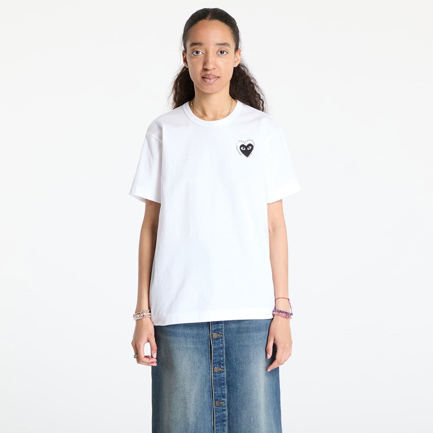 Tričko Comme des Garçons Comme des Garçons PLAY Emblem T-Shirt Biela | AX-T802 WHITExBLACK, 1