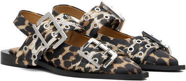 Oblečenie GANNI GANNI Feminine Buckle Flats Hnedá | S2947, 3