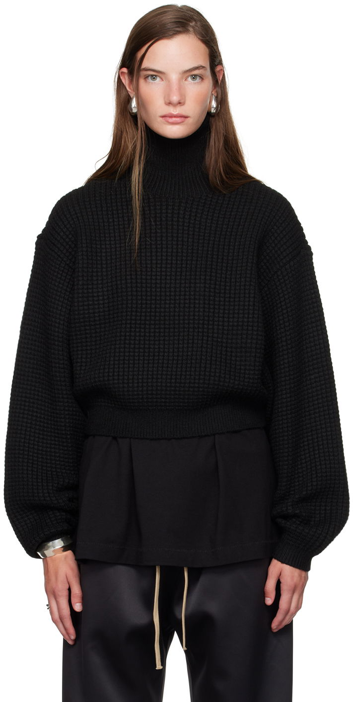 Sveter Fear of God ESSENTIALS Cropped Turtleneck Sweater Čierna | 192BT247320FW, 0