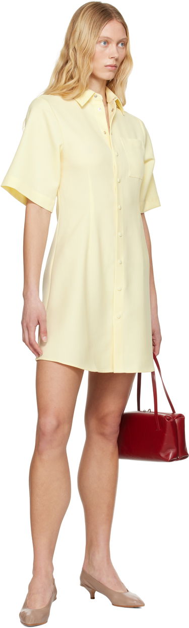 Šaty AMI AMI Paris Wool Short Sleeve Shirt Dress Žltá | FDR162.WV0068, 3