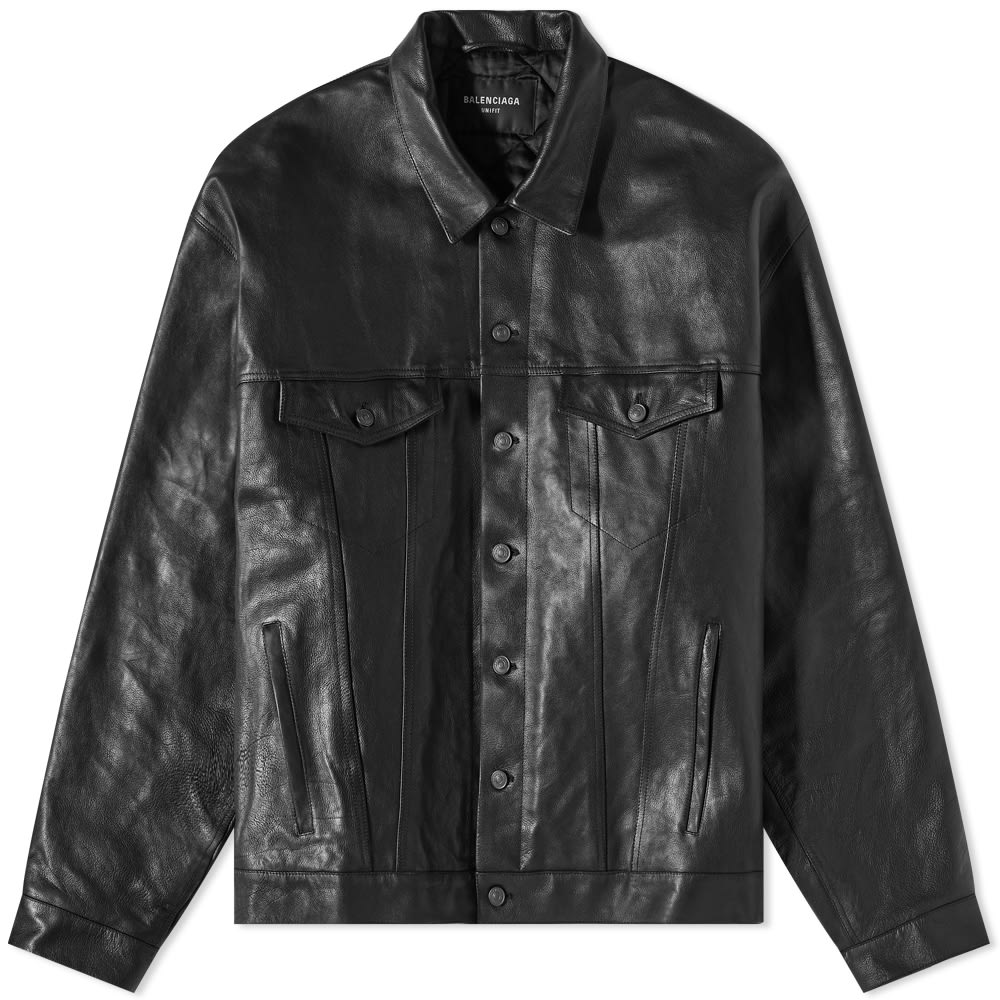 Bunda Balenciaga Boxy Leather Jacket Čierna | 697776-TMS03-1000, 0