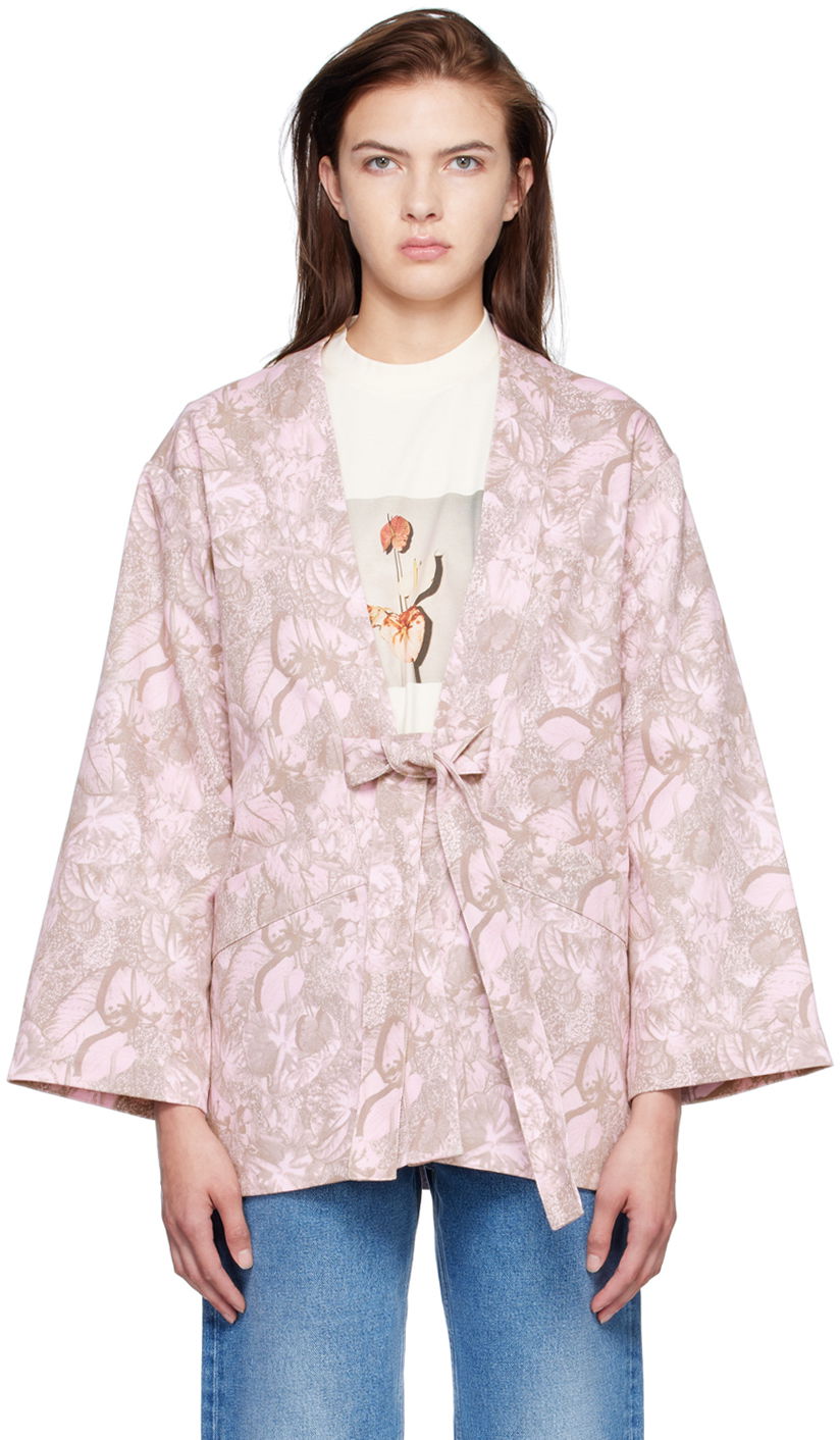 Bunda Stockholm (Surfboard) Club Stockholm Surfboard Club Kimono Denim Jacket Ružová | Kimono, 0