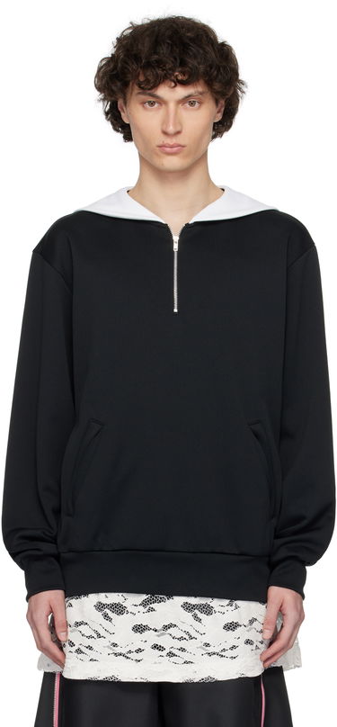 Mikina Comme des Garçons Homme Plus Smooth Thick Quarter Zip Sweatshirt Čierna | PO-T032-051, 0