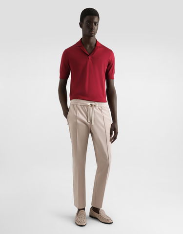 Polo tričko Dolce & Gabbana Dolce & Gabbana Silk Polo-Shirt with Logo Embroidery Červená | GXZ09ZJBSK3R0368, 1