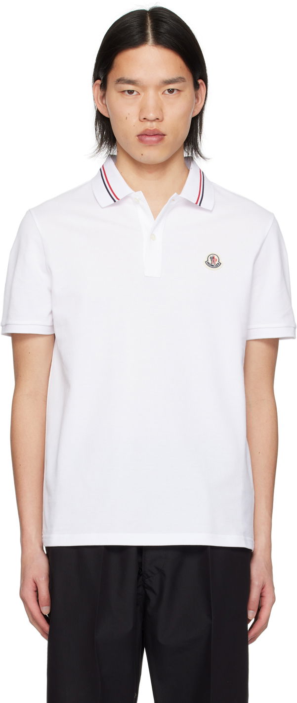 Polo tričko Moncler White Patch Polo Biela | J10918A0002189A16, 0