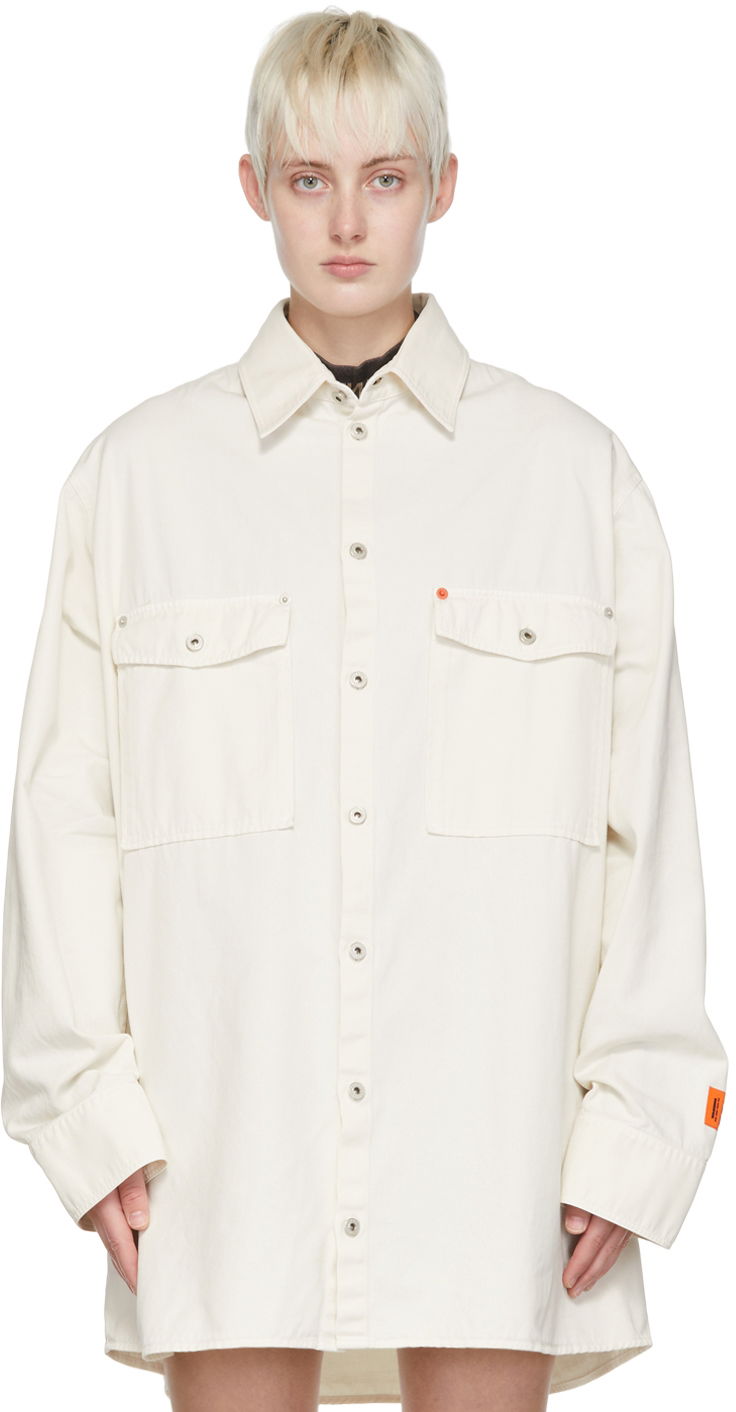 Košeľa HERON PRESTON Heron Preston Cotton Oversized Shirt Biela | HMGA031S22FAB0010300, 0