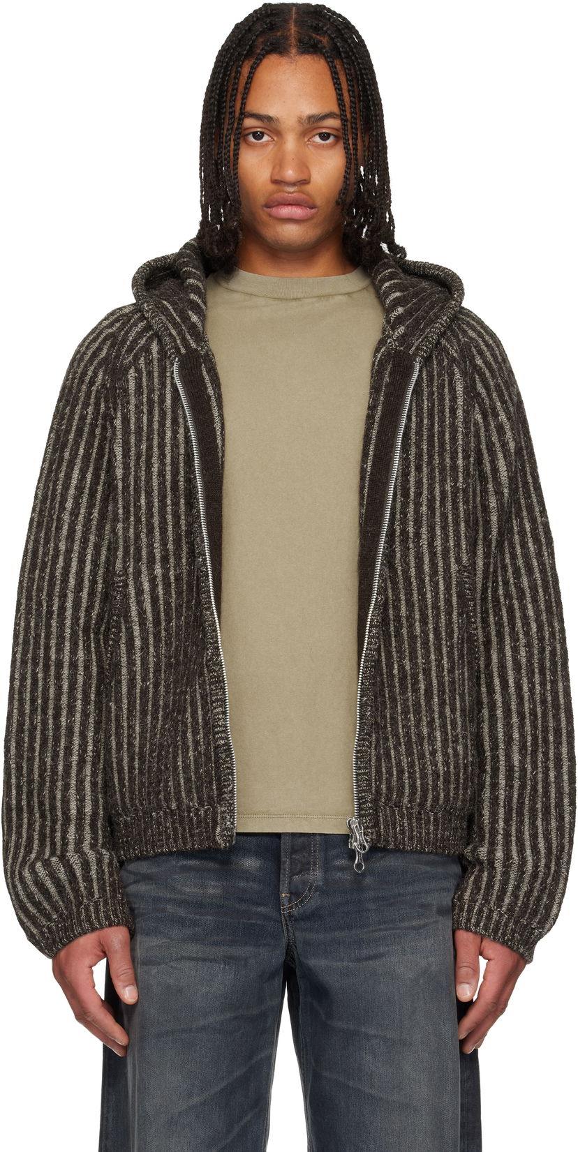 Mikina OUR LEGACY Level Striped Knit Zip-Up Hoodie Rôznofarebný | M4253LV