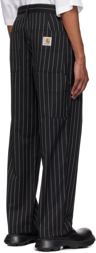 Nohavice Carhartt WIP Striped Relaxed Fit Workwear Pants Čierna | I034438_9, 4