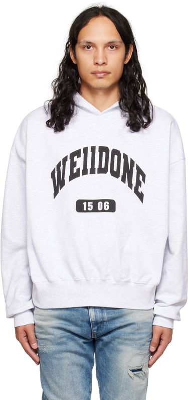 Mikina We11done We11done Print Hoodie Šedá | WD-TH3-22-807-U-GY, 0
