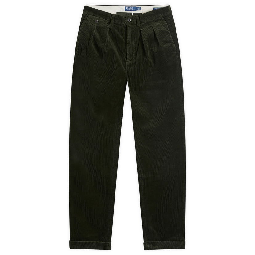 Nohavice Polo by Ralph Lauren Pleated Chino Trousers Zelené | 710882543011