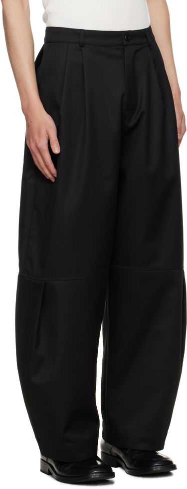 Nohavice sage NATION SAGE NATION Zushi Pleated Trousers Čierna | S091 ZUSHI TROUSER COTTON TWIL, 1