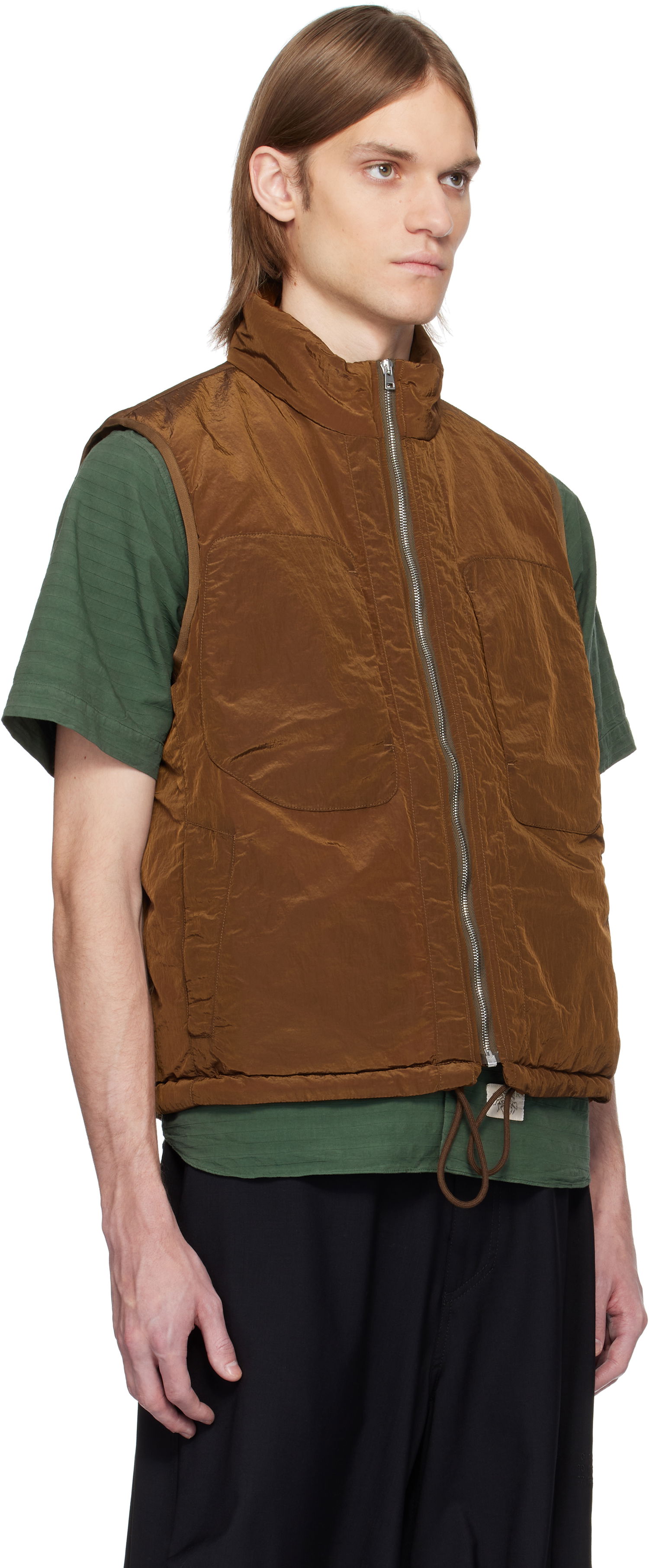 Vesta Ranra RANRA Treker Shiny Nylon Vest Hnedá | AMSS25VE01551, 1
