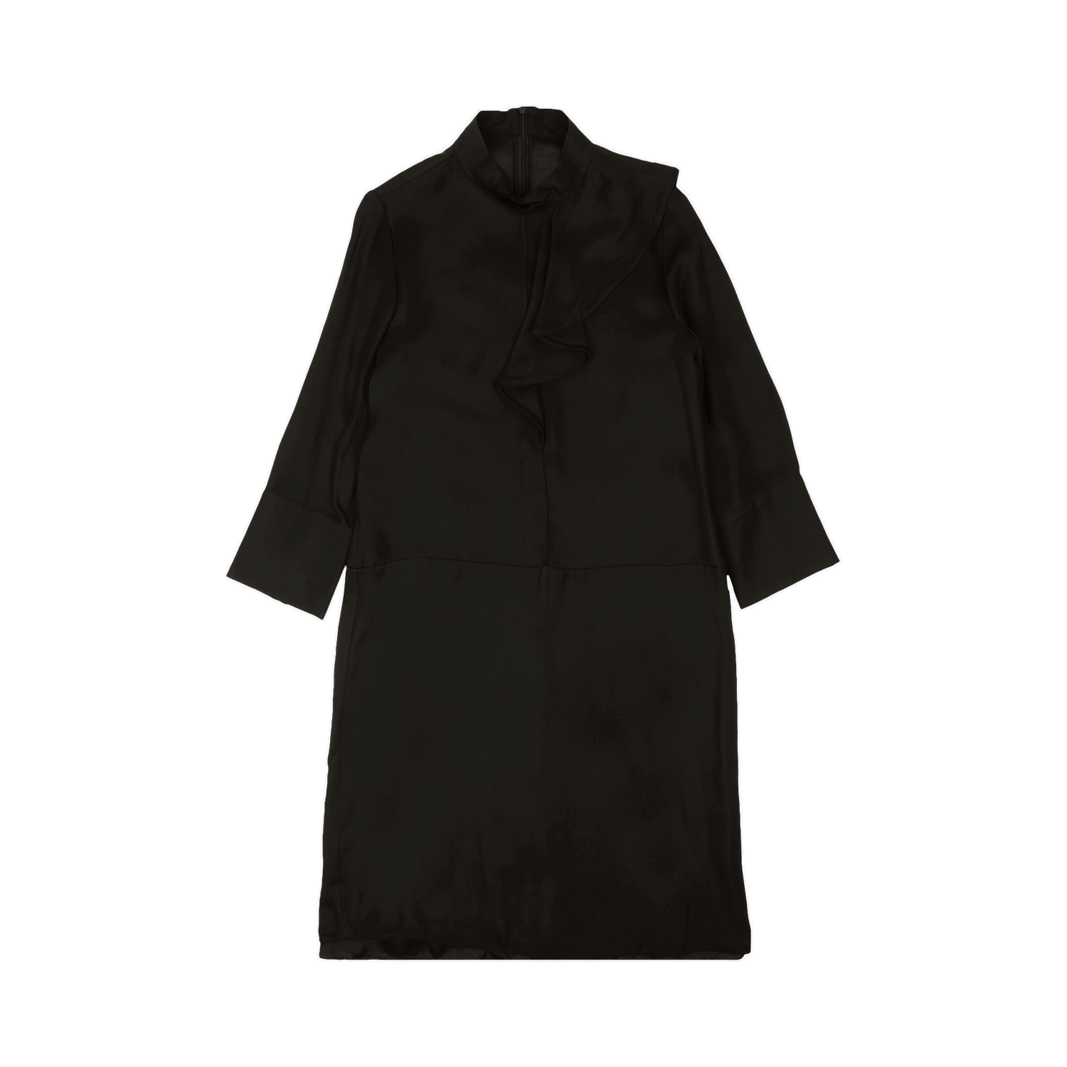 Šaty Marni Marni Silk Ruffle Long-Sleeve Dress Čierna | ABMAU72V01TSD98 00N99, 0