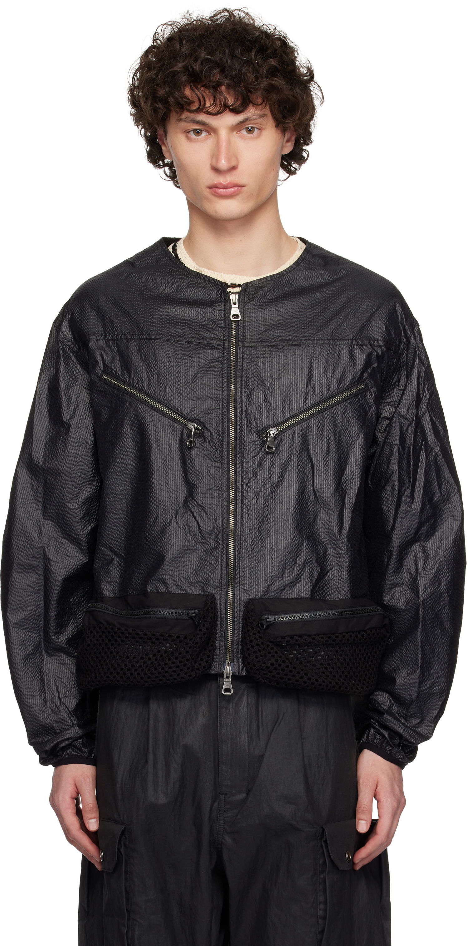 Bomber bunda Andersson Bell Andersson Bell Convex Collarless Bomber Jacket Čierna | awa696m, 0