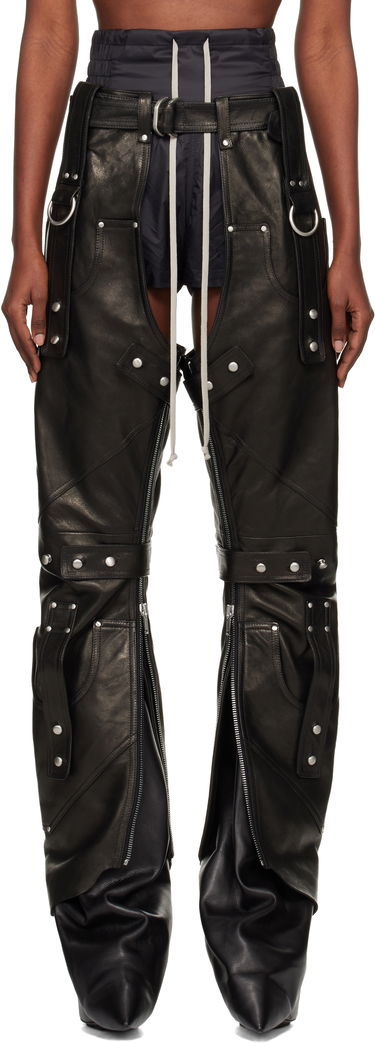 Nohavice Rick Owens Concordians Leo Prothmann Edition Chaps Leather Trousers Čierna | RO02E4436 LNV, 0