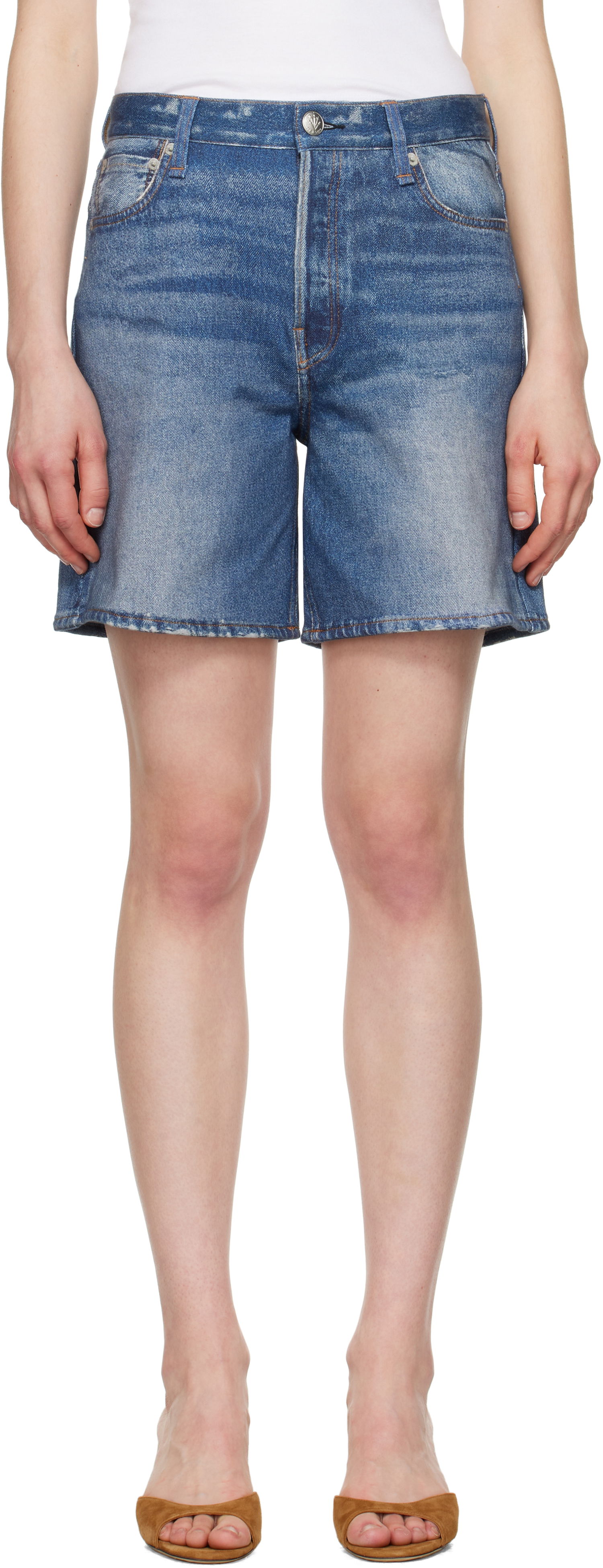 Šortky rag & bone Rag & Bone Miramar Terry Kaia Shorts Modrá | WCW25S90008200, 0