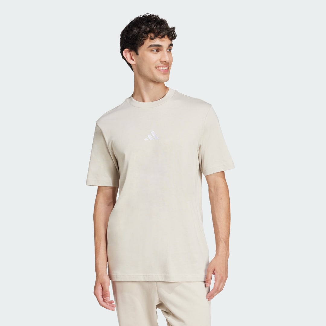 Tričko adidas Performance Essentials Small Logo Jersey T-Shirt Béžová | JD1779, 0