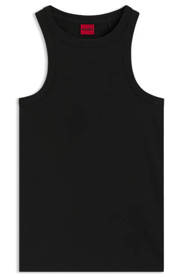Tielko BOSS HUGO Slim-Fit Stretch-Cotton Tank Top Čierna | 50515651, 0