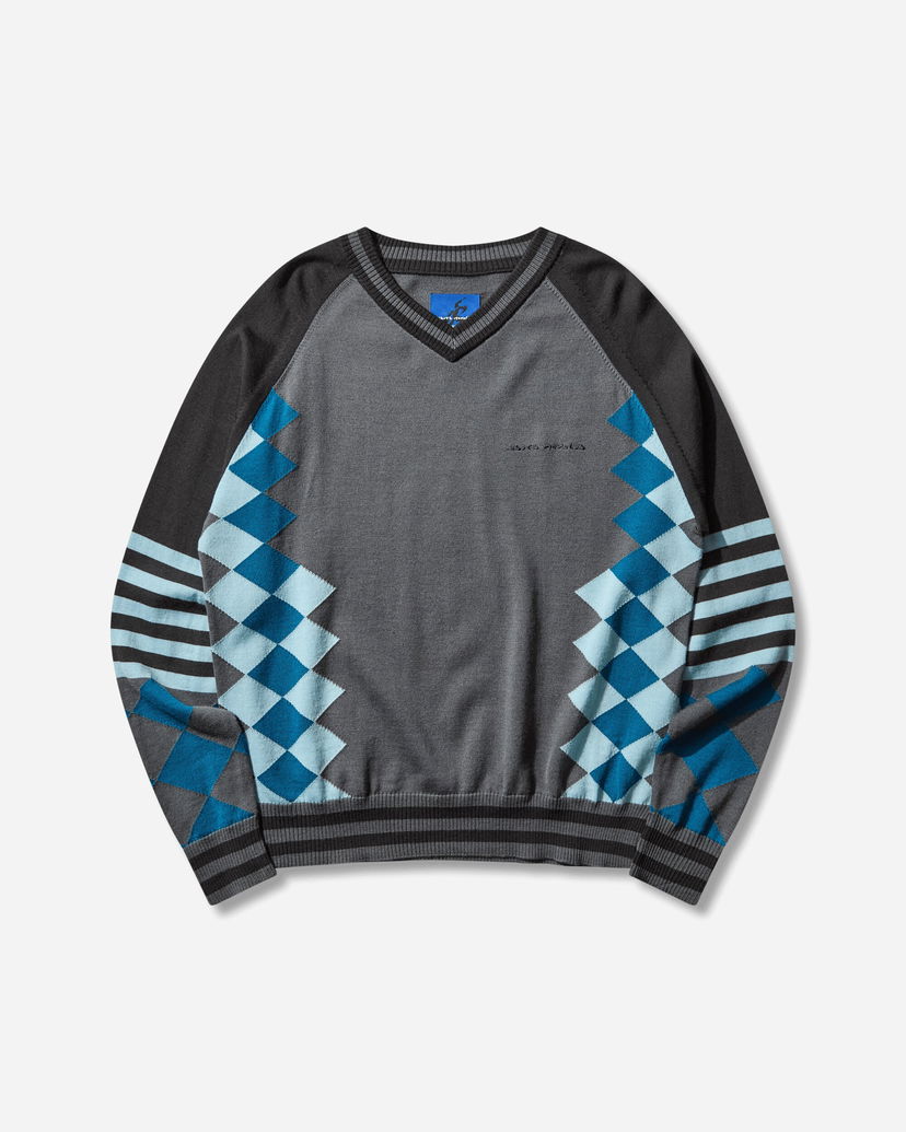 Sveter Asics Novalis Laricoid Argyle V-Neck Knit Jumper Rôznofarebný | 2203A323-023