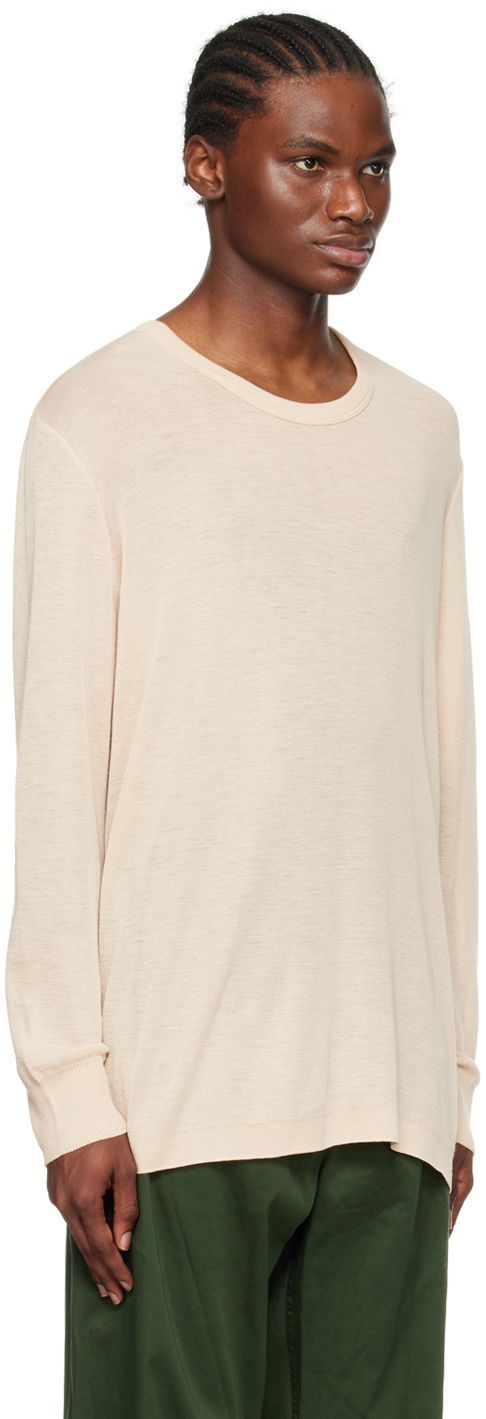 Tričko LEMAIRE Dropped Shoulder Long Sleeve T-Shirt Béžová | TO1113 LJ1005, 1