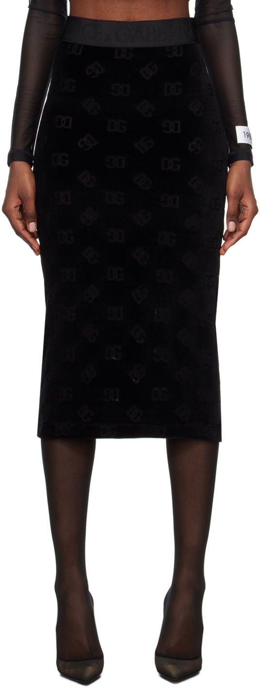 Sukňa Dolce & Gabbana Black Embossed Miniskirt Čierna | F4CJUT FJ7DL, 0